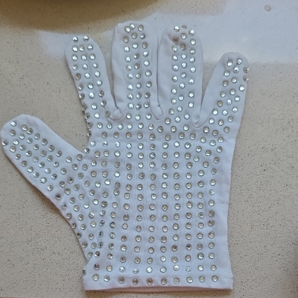 White Glove with Silver Rhinestones (Michael Jackson Glove)